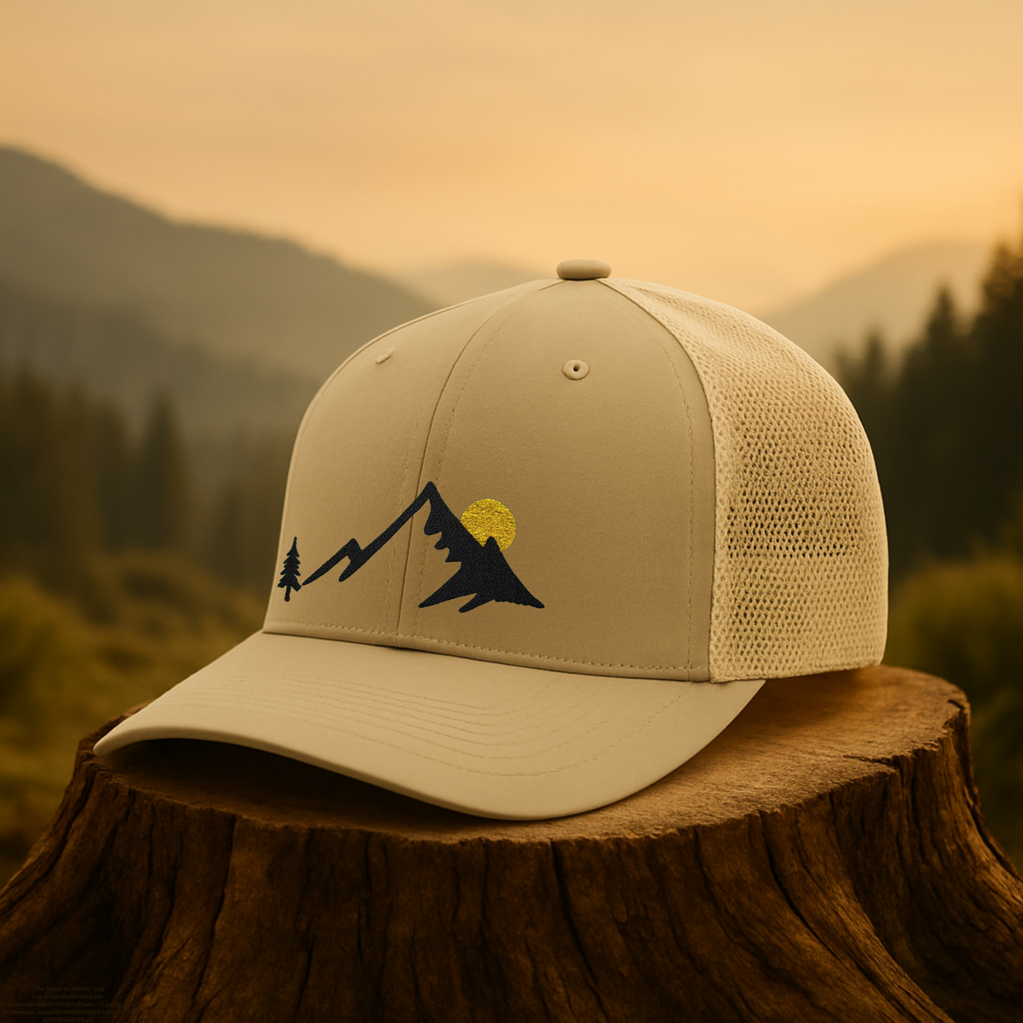 Adventure Trucker Hat, Mountain and Sunrise Cap