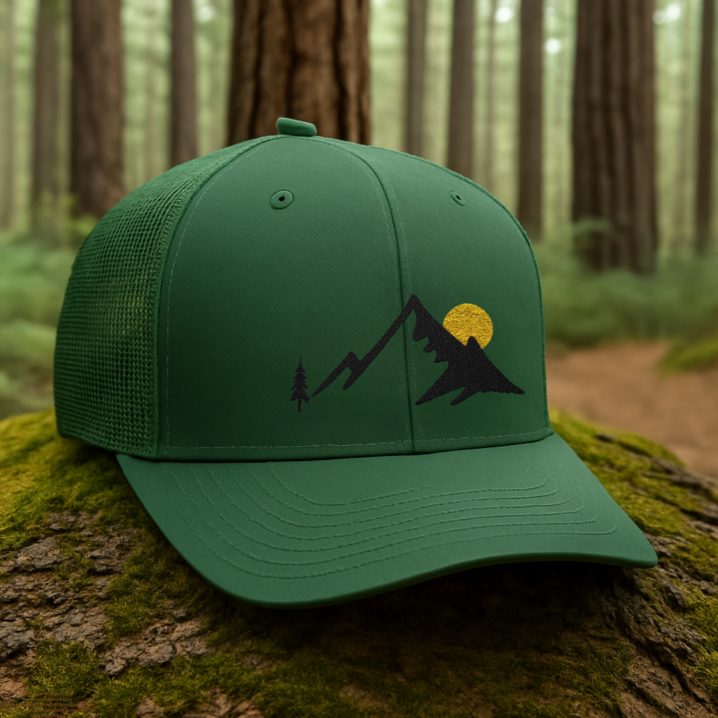 Adventure Trucker Hat, Mountain and Sunrise Cap