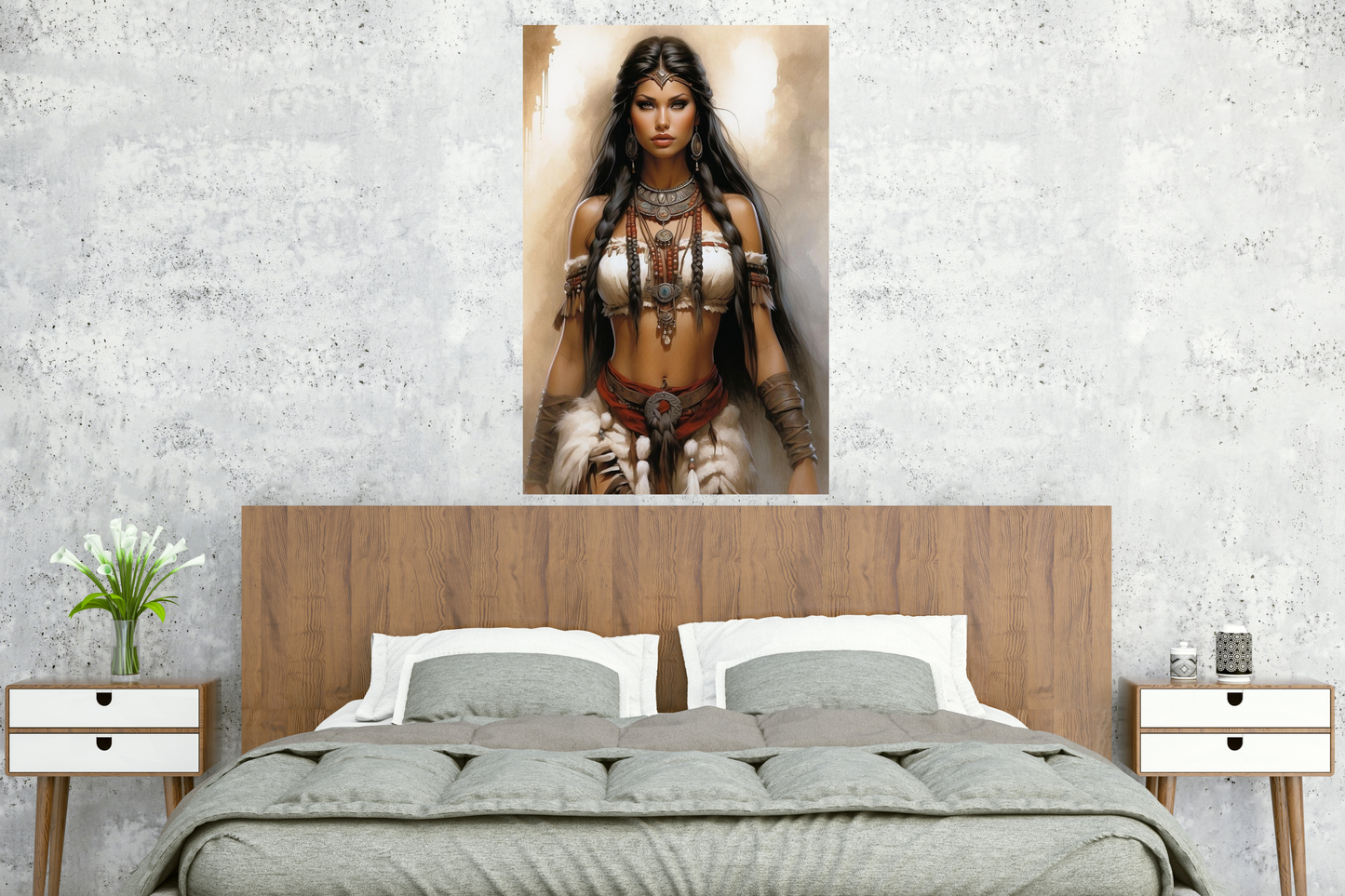 Native American Woman Wall Art, Canvas Print