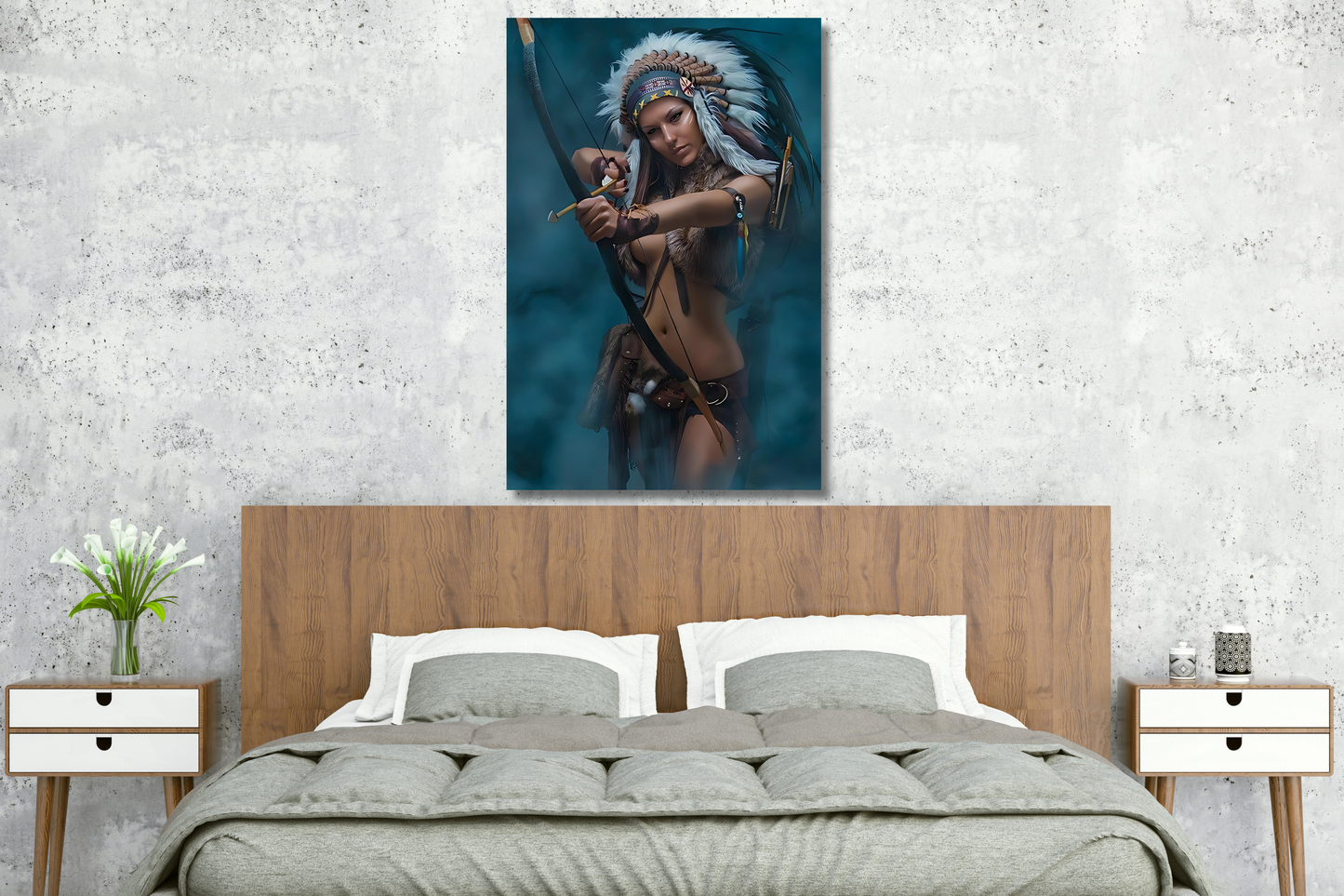 Warrior Spirit – Canvas Wall Art with Bow and Arrow