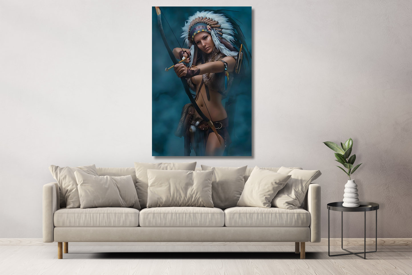 Warrior Spirit – Canvas Wall Art with Bow and Arrow