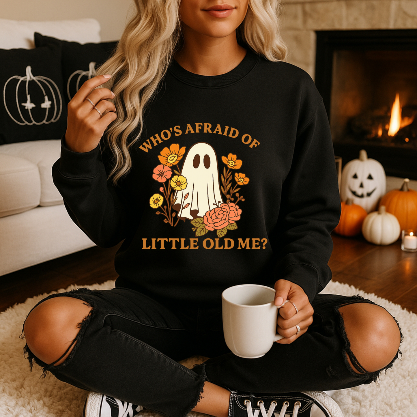 Who’s Afraid – Halloween Ghost Sweatshirt