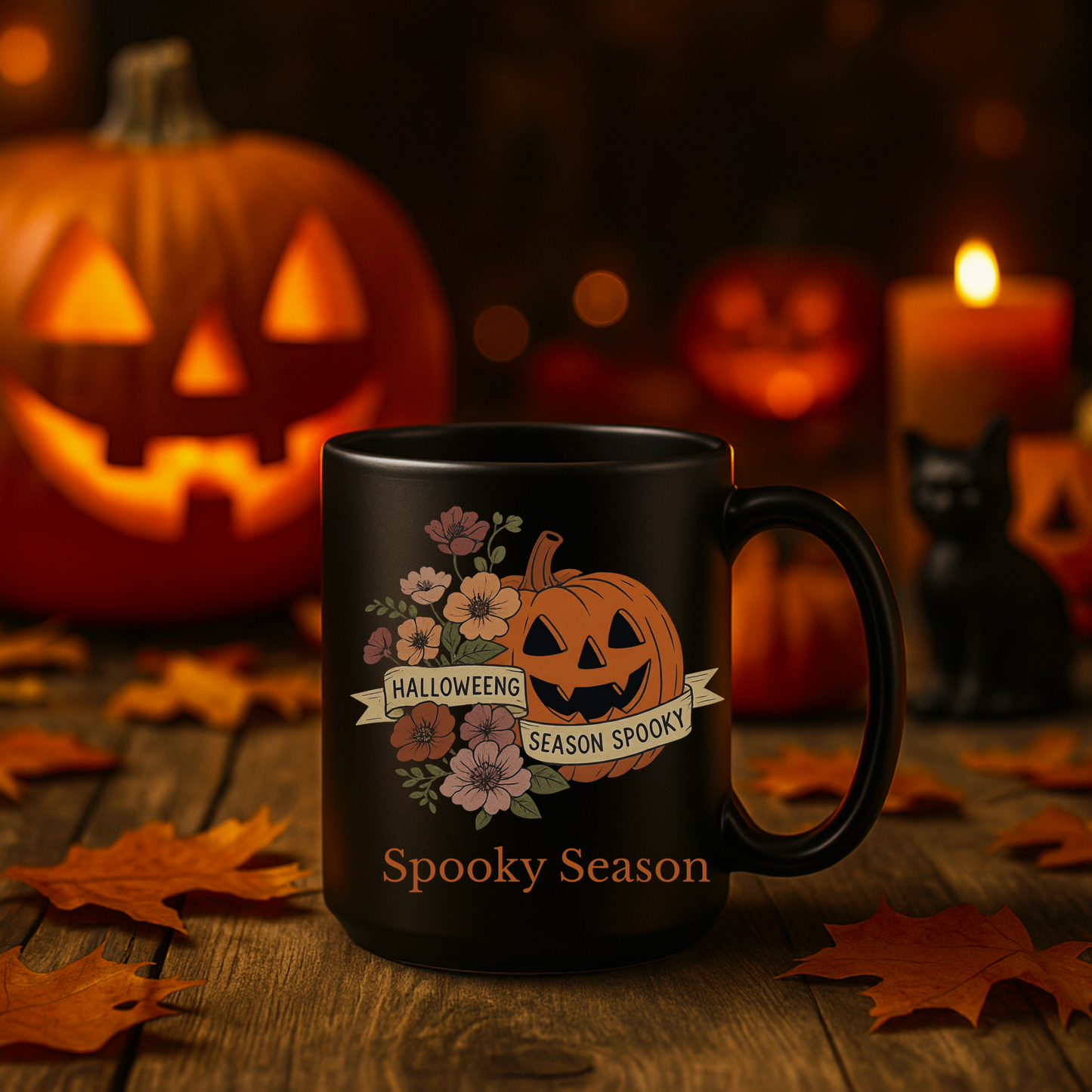 Spooky Season Pumpkin Mug, Halloween Coffee Cup