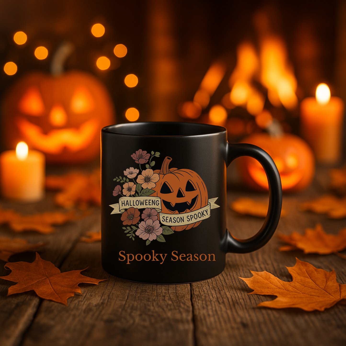 Spooky Season Pumpkin Mug, Halloween Coffee Cup
