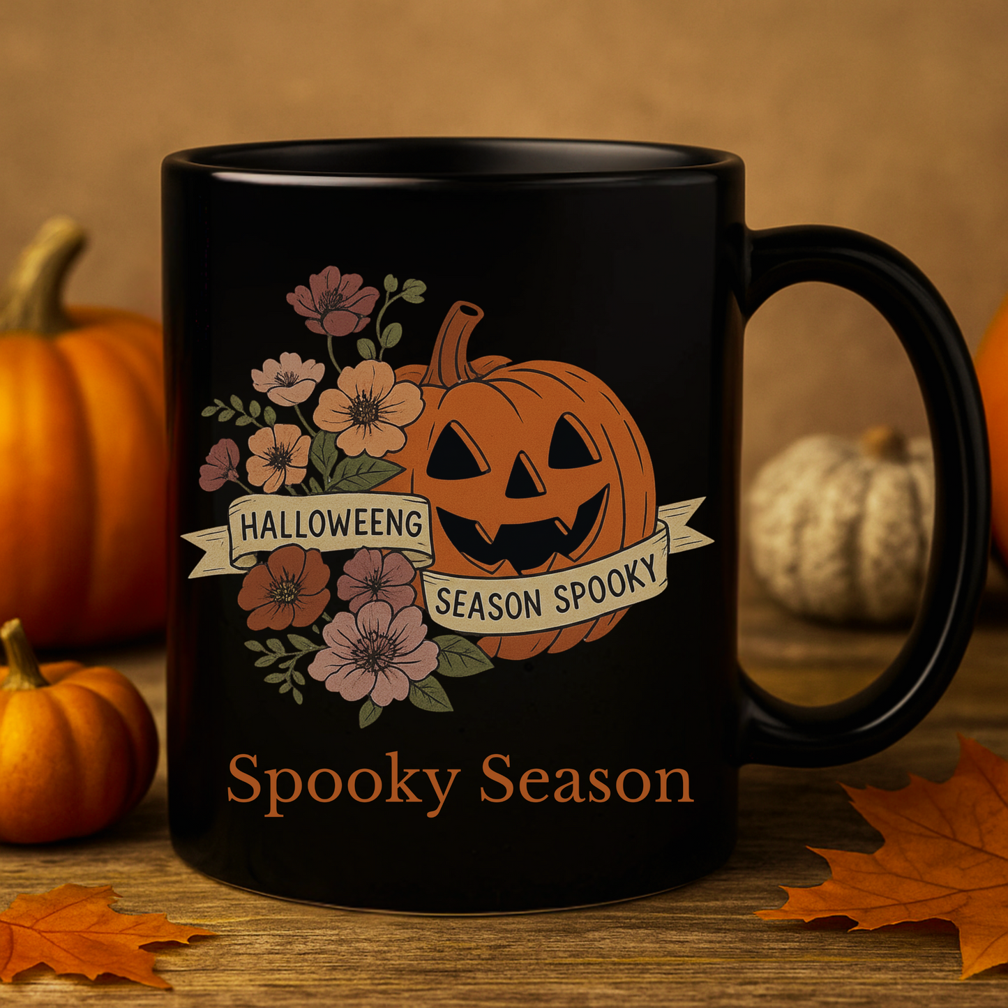 Spooky Season Pumpkin Mug, Halloween Coffee Cup