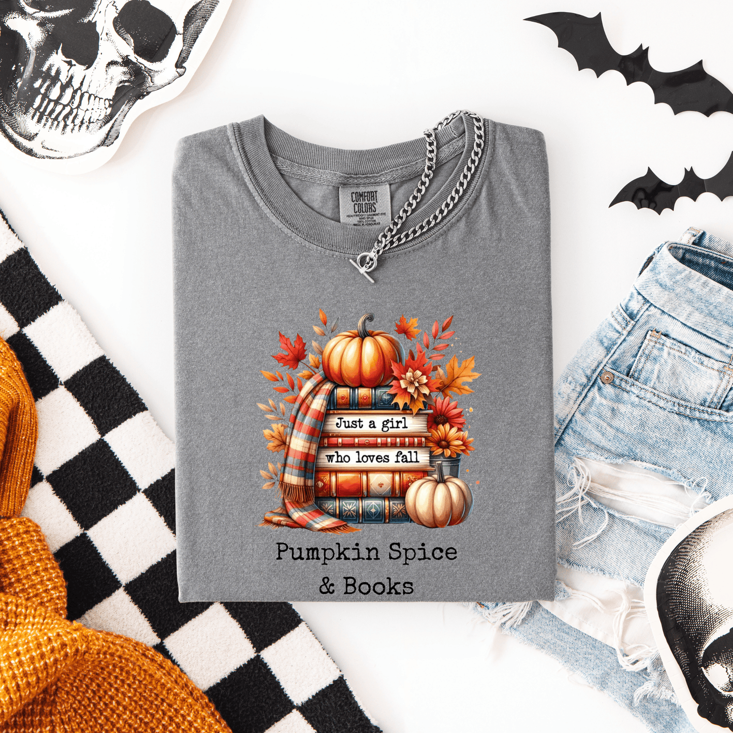 Pumpkin Spice & Books – Fall Reading T-Shirt