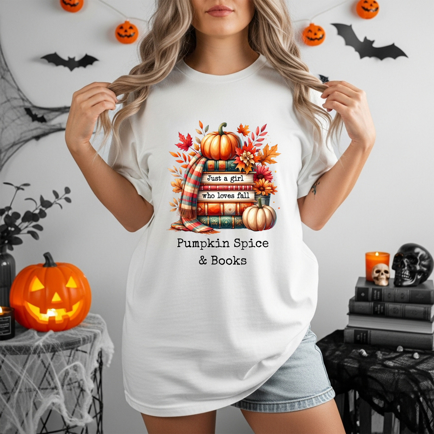 Pumpkin Spice & Books – Fall Reading T-Shirt