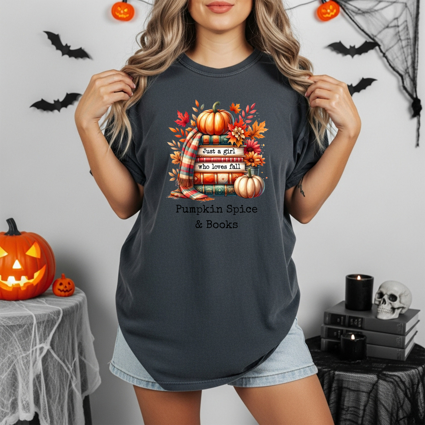 Pumpkin Spice & Books – Fall Reading T-Shirt
