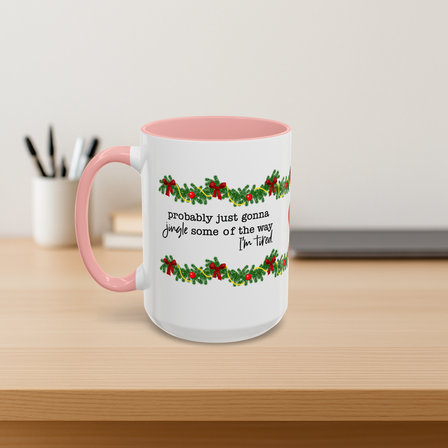 Funny Christmas Garland Mug.
