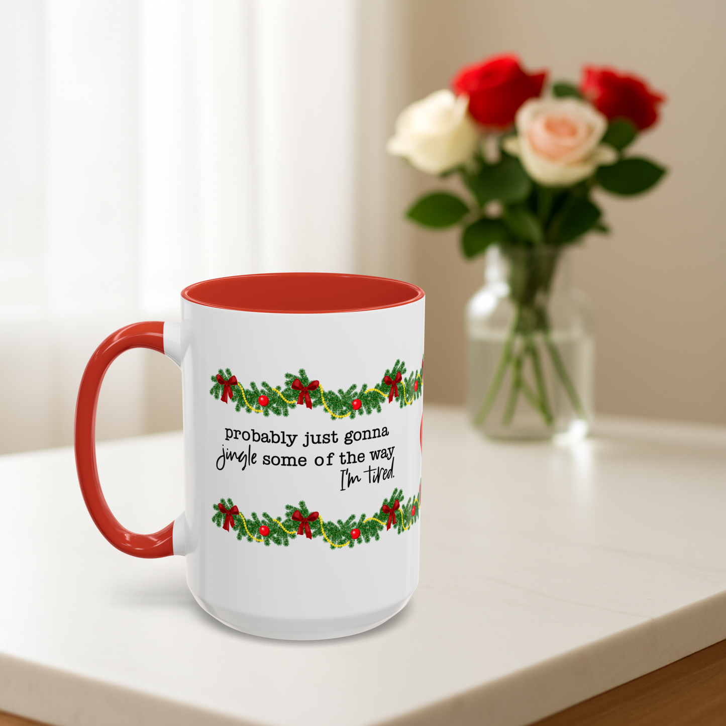 Funny Christmas Garland Mug.