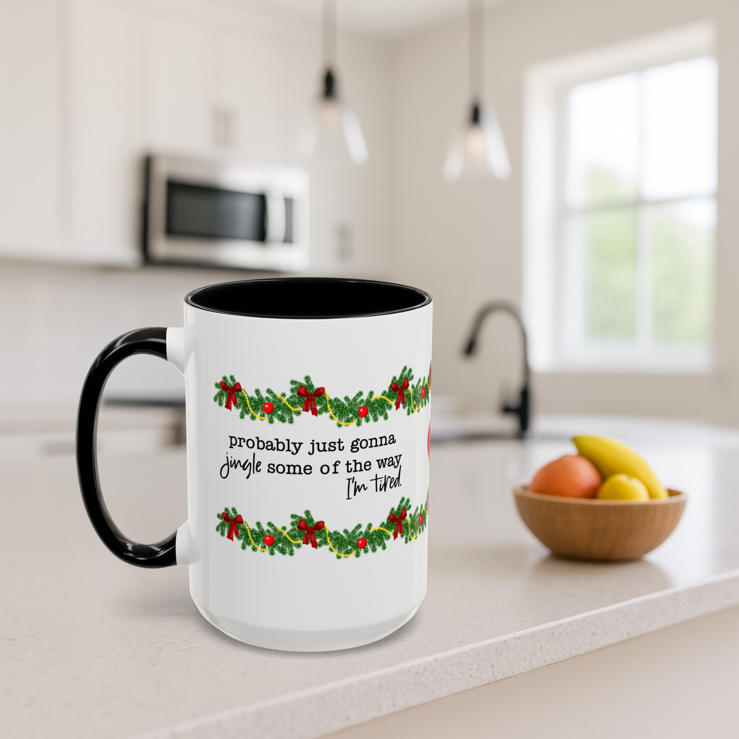 Funny Christmas Garland Mug.