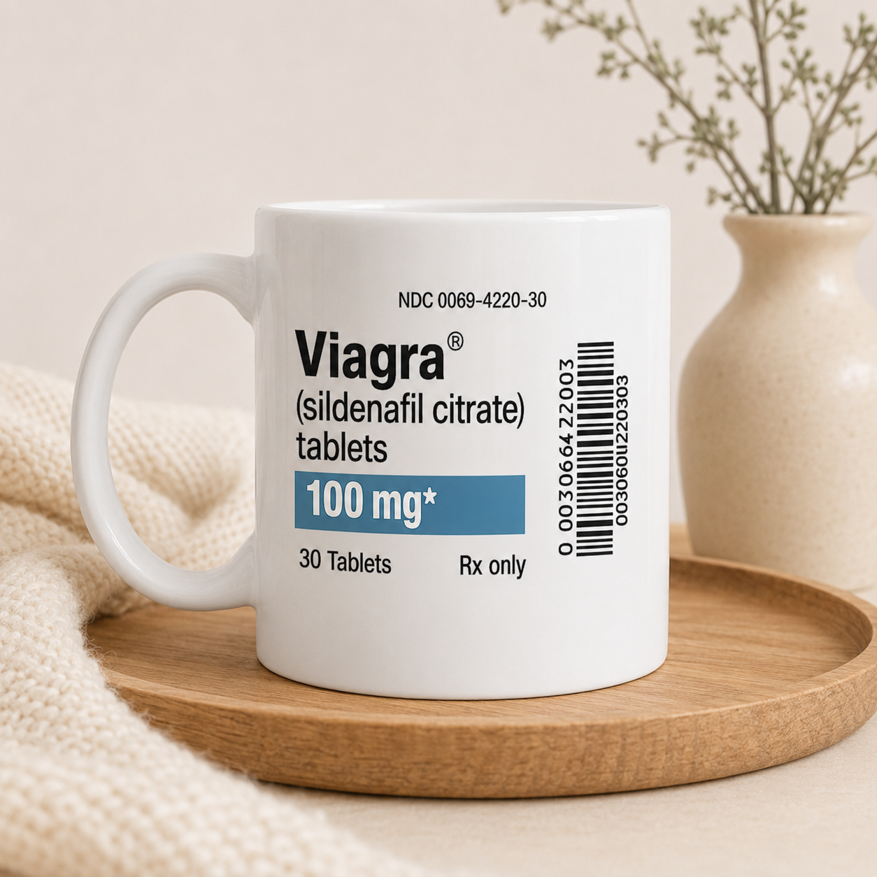 Caffeine Prescription Mug, Funny Viagra Style Coffee Cup
