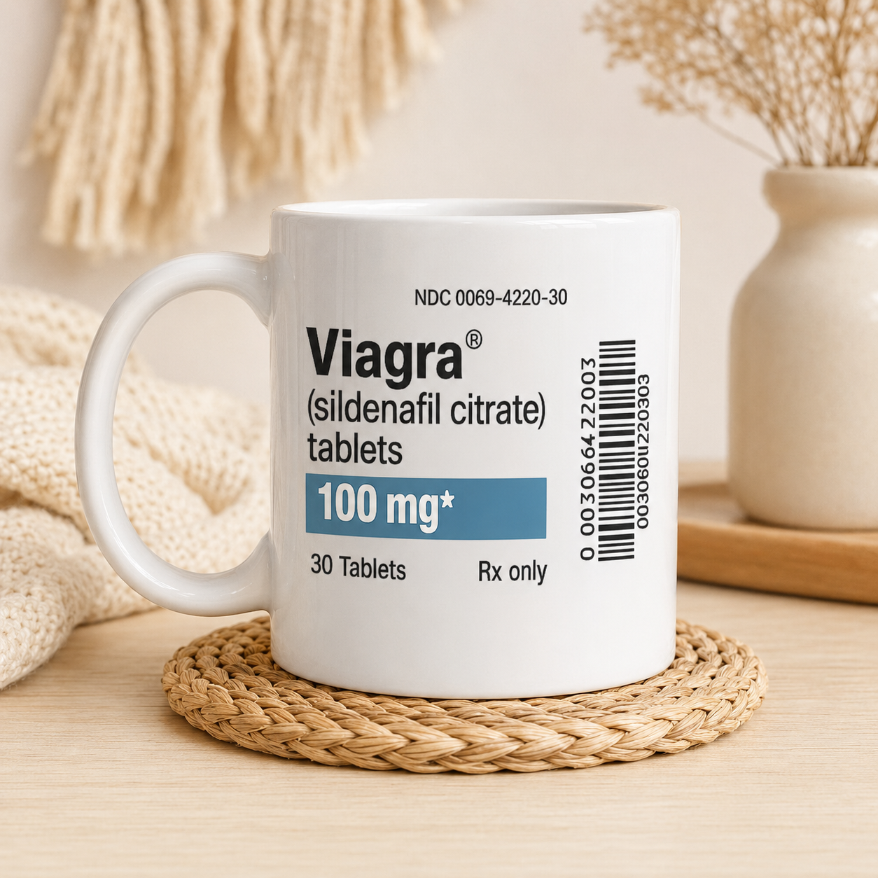 Caffeine Prescription Mug, Funny Viagra Style Coffee Cup