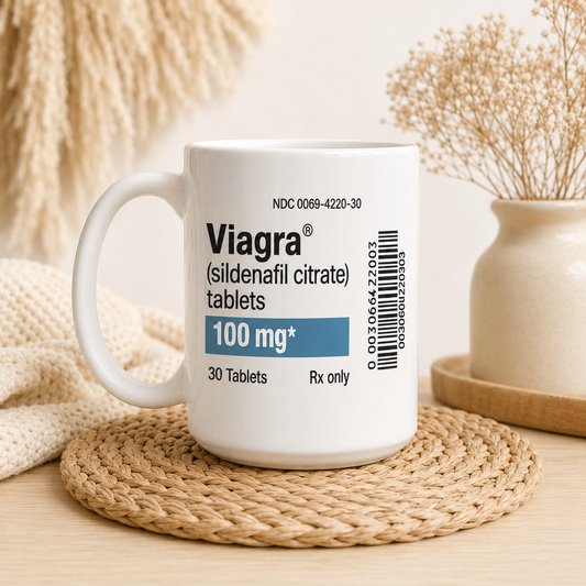 Caffeine Prescription Mug, Funny Viagra Style Coffee Cup