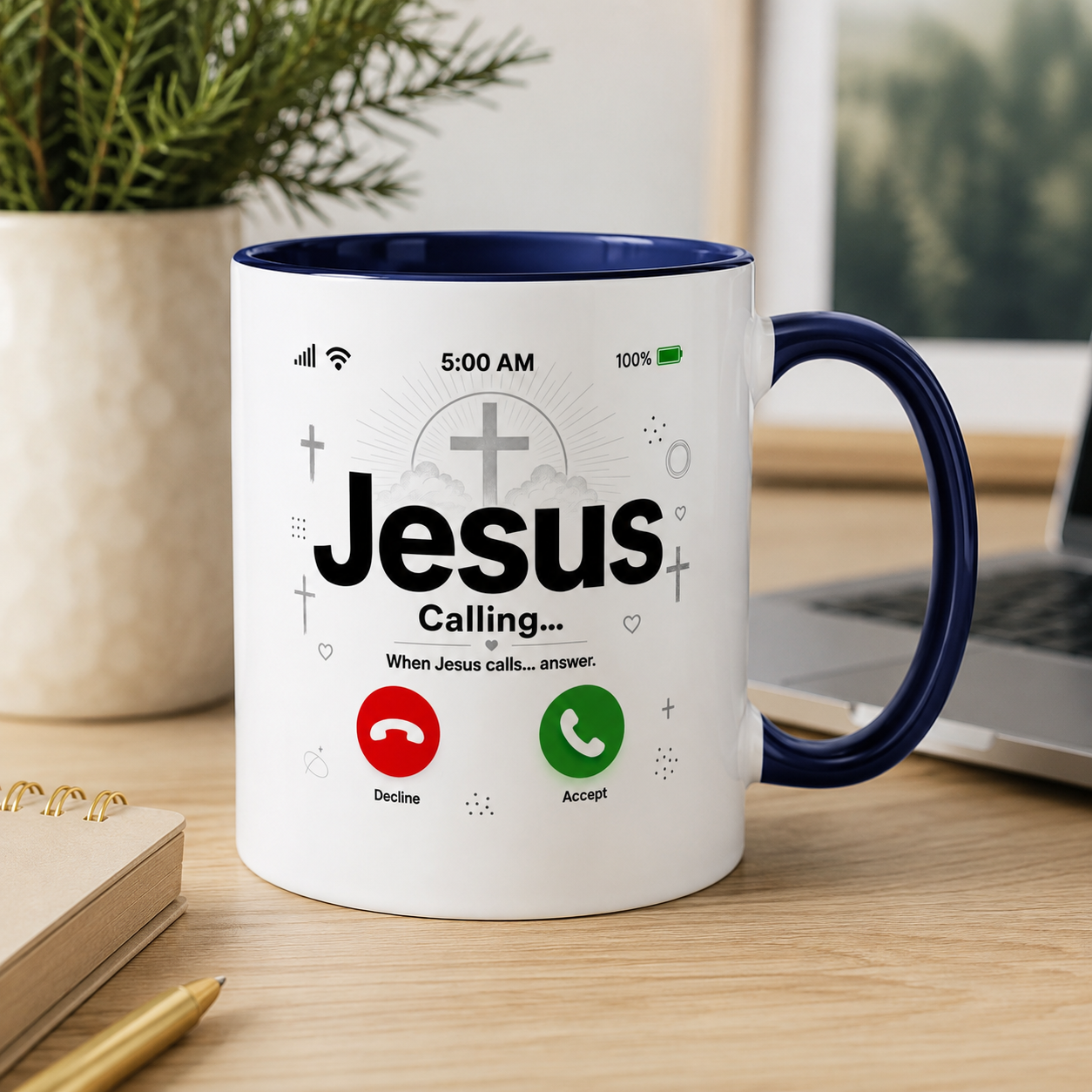 Jesus Calling Mug Christian Coffee Cup Faith Gift Pastor Bible Study Church