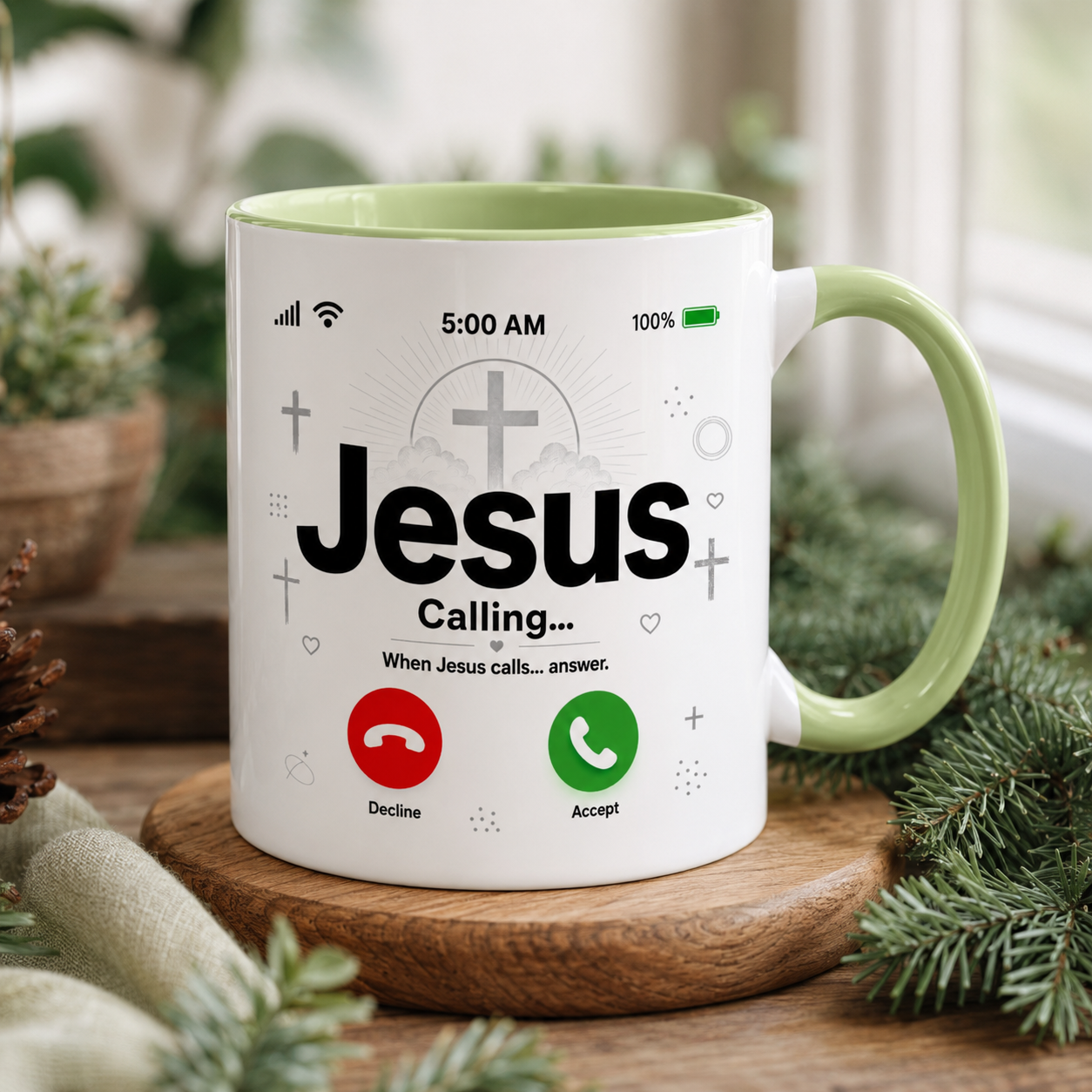 Jesus Calling Mug Christian Coffee Cup Faith Gift Pastor Bible Study Church