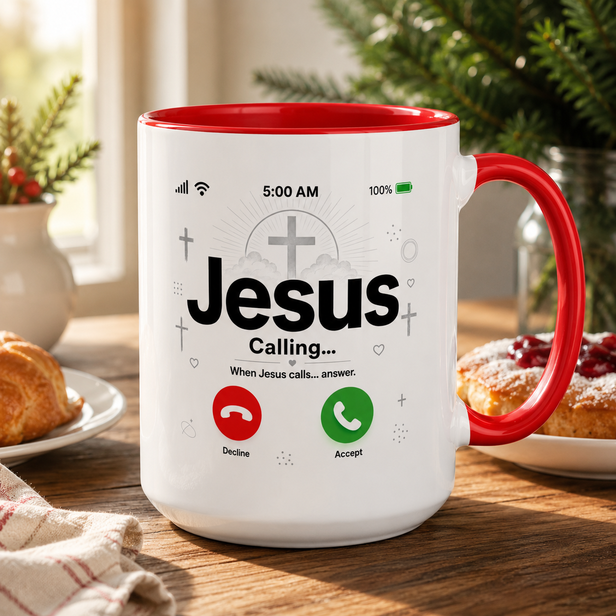 Jesus Calling Mug Christian Coffee Cup Faith Gift Pastor Bible Study Church