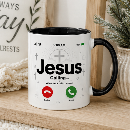 Jesus Calling Mug Christian Coffee Cup Faith Gift Pastor Bible Study Church