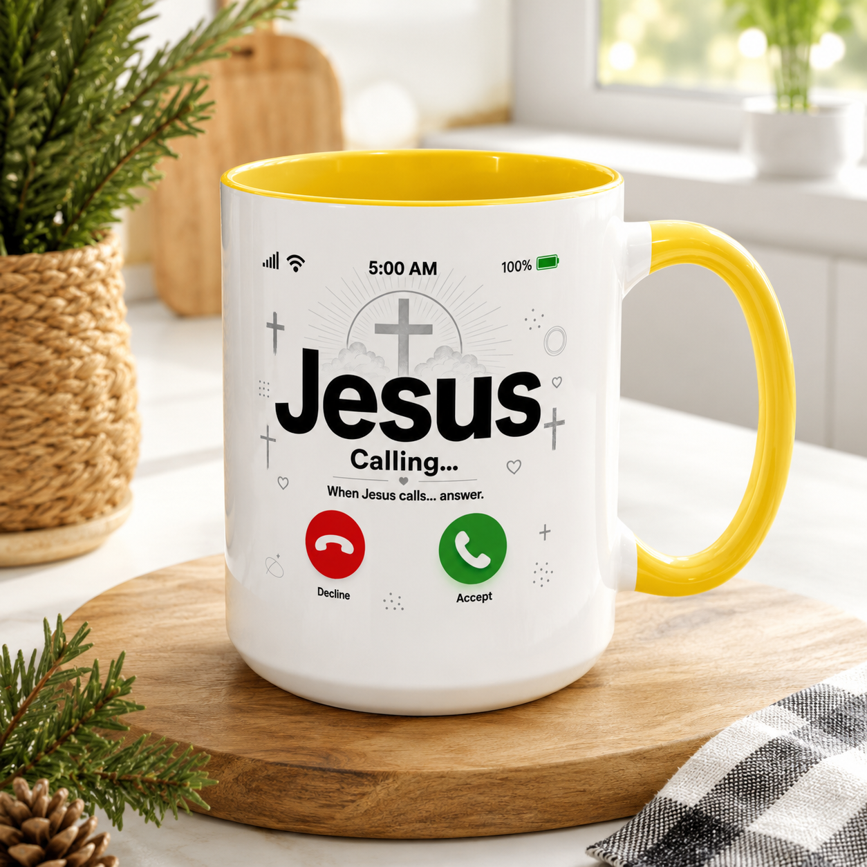 Jesus Calling Mug Christian Coffee Cup Faith Gift Pastor Bible Study Church