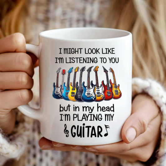 Funny Guitar Coffee Mug, Gift Cup For Guitarists