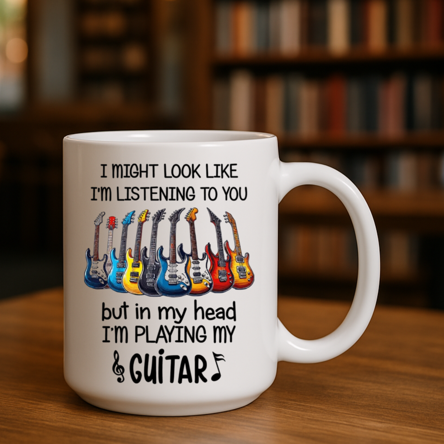 Funny Guitar Coffee Mug, Gift Cup For Guitarists