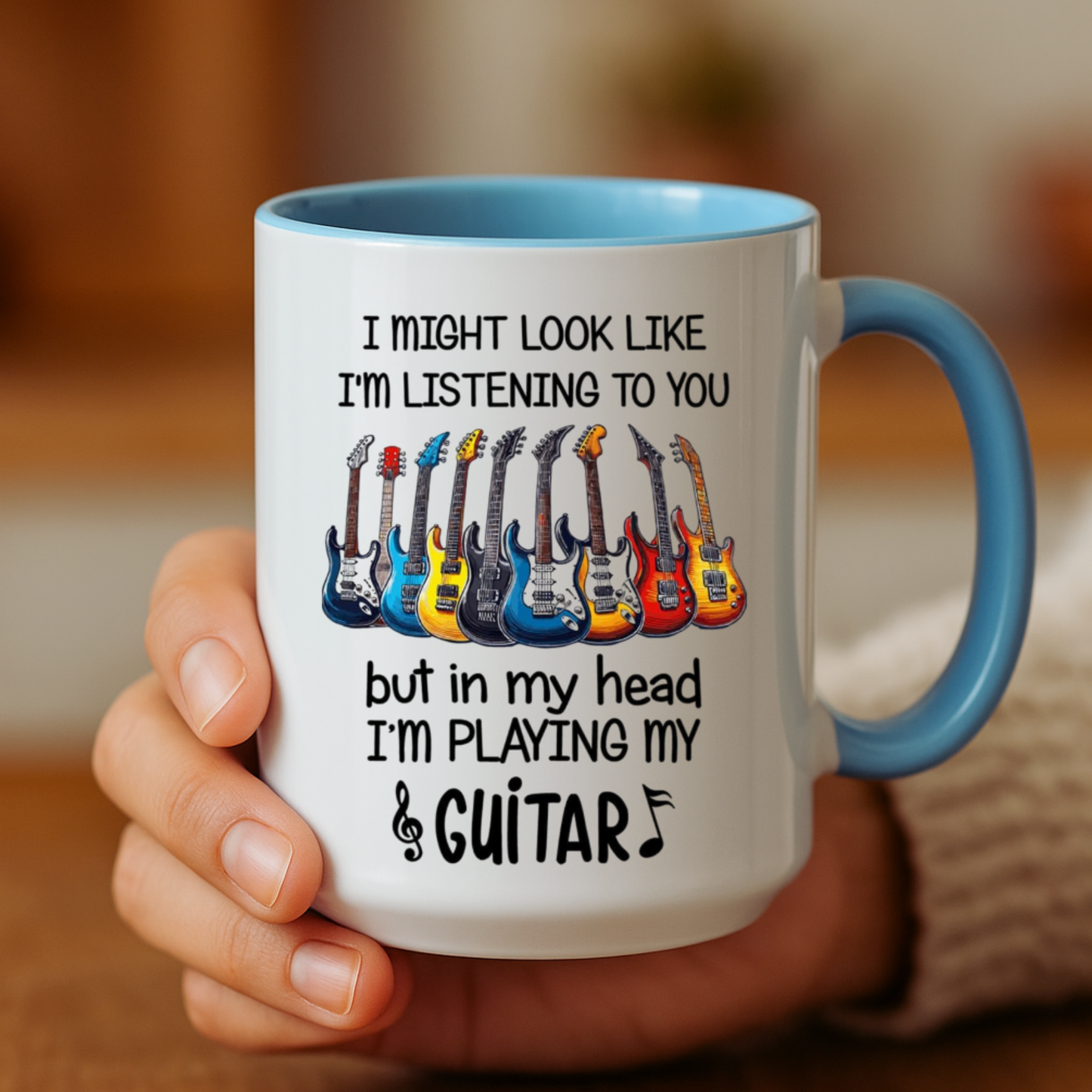 Funny Guitar Coffee Mug, I’m Playing My Guitar Cup
