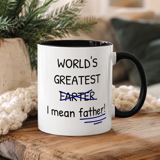World’s Greatest Farter Mug, Funny Father Coffee Cup, Dad Joke Gift