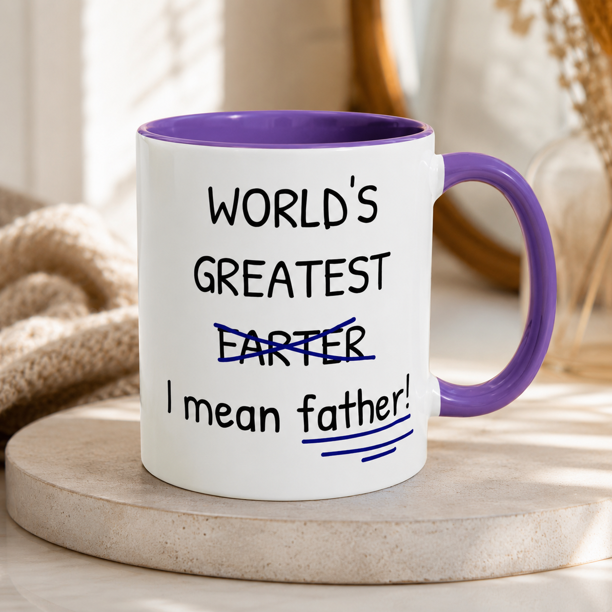 World’s Greatest Farter Mug, Funny Father Coffee Cup, Dad Joke Gift