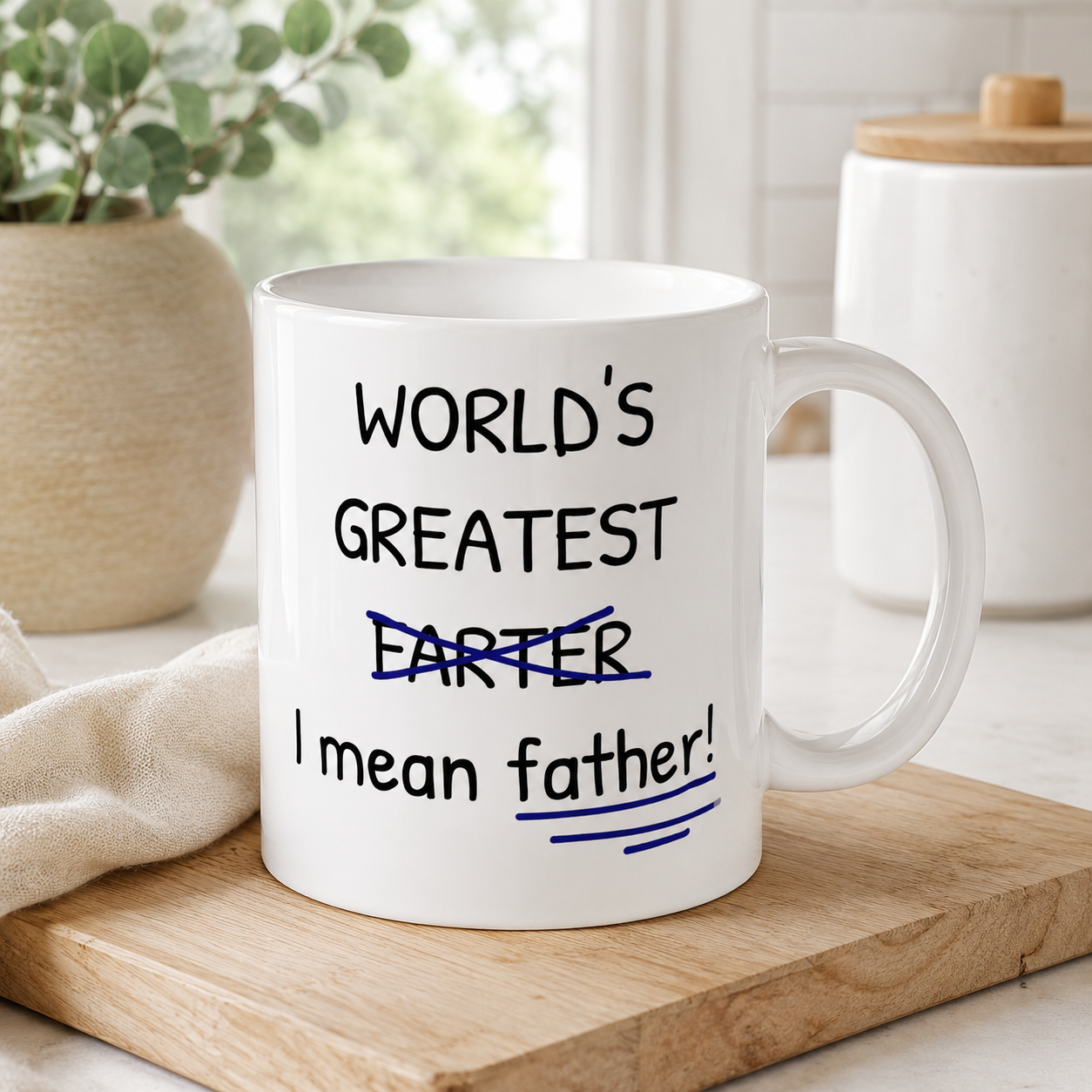 Funny World’s Greatest Father Mug, Farter Joke Coffee Cup