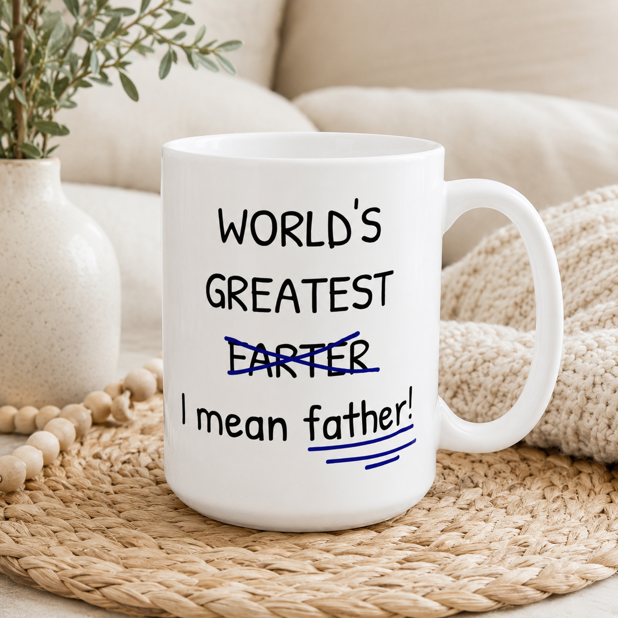 Funny World’s Greatest Father Mug, Farter Joke Coffee Cup
