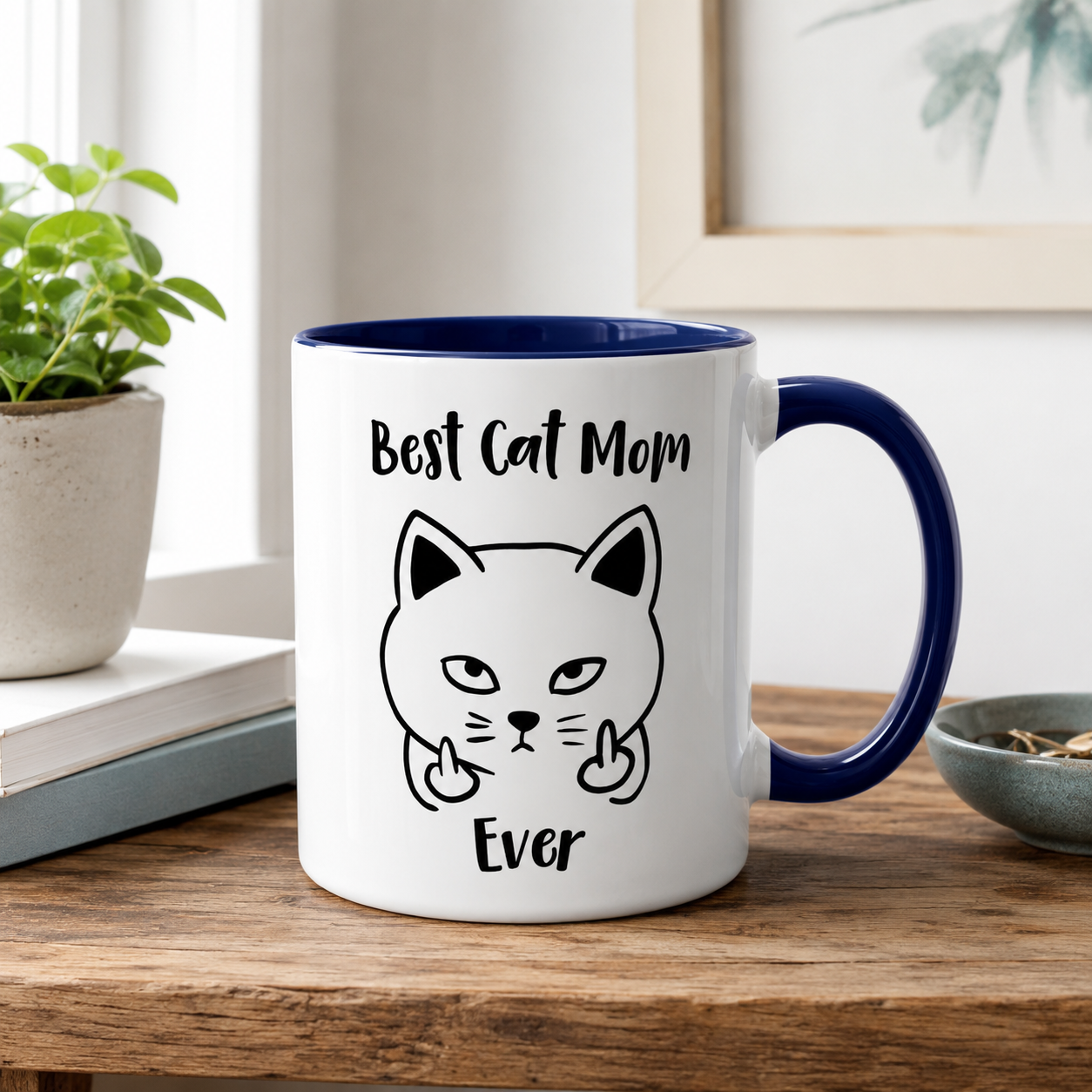 Best Cat Mom Ever Mug, Funny Cat Lover Coffee Cup