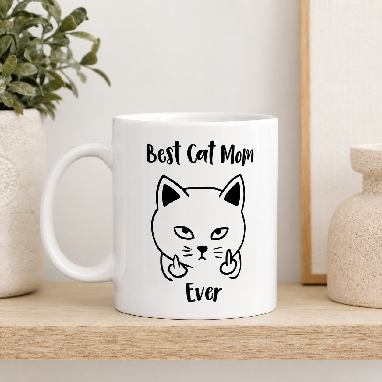 Funny Best Cat Mom Mug, Cat Lover Coffee Cup