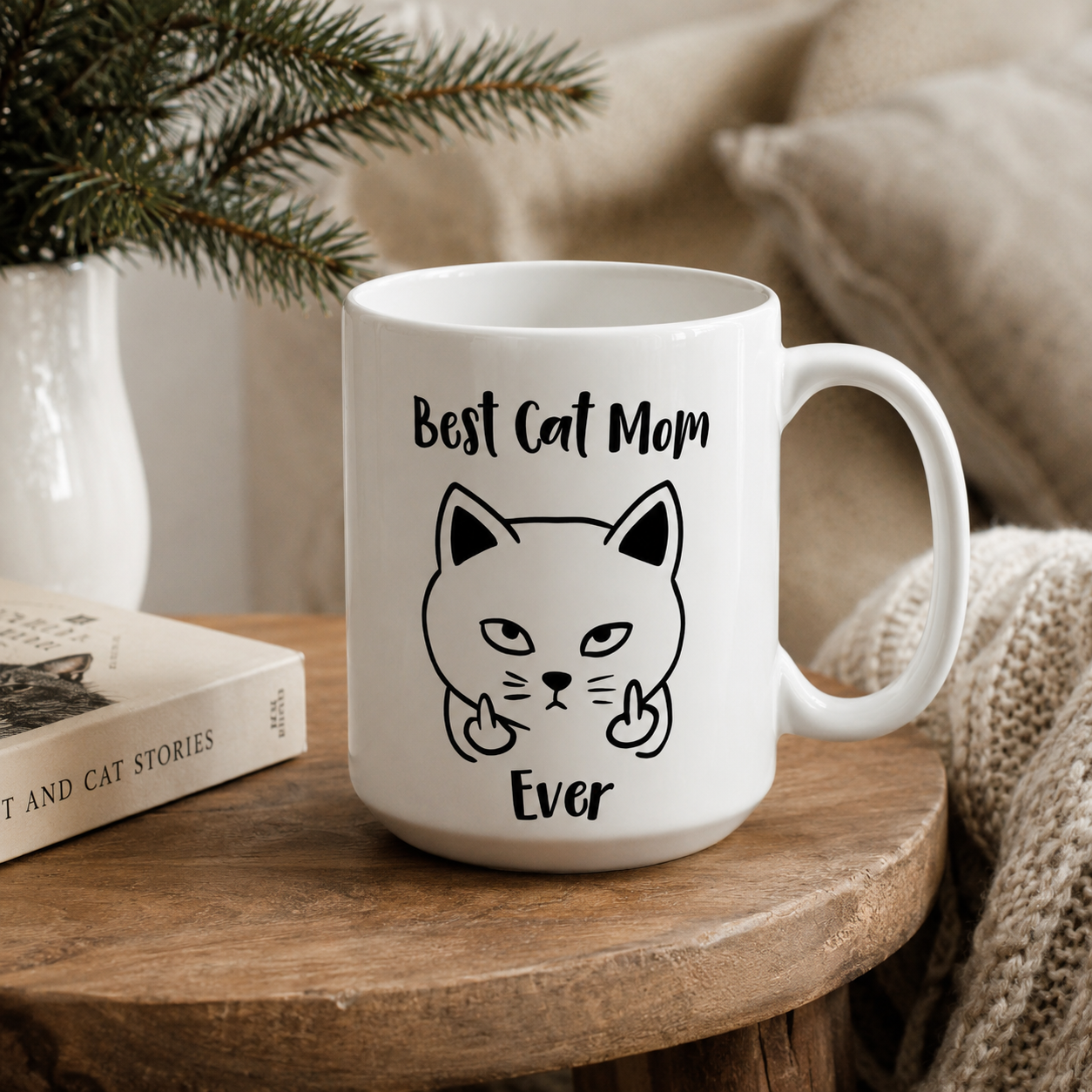 Funny Best Cat Mom Mug, Cat Lover Coffee Cup