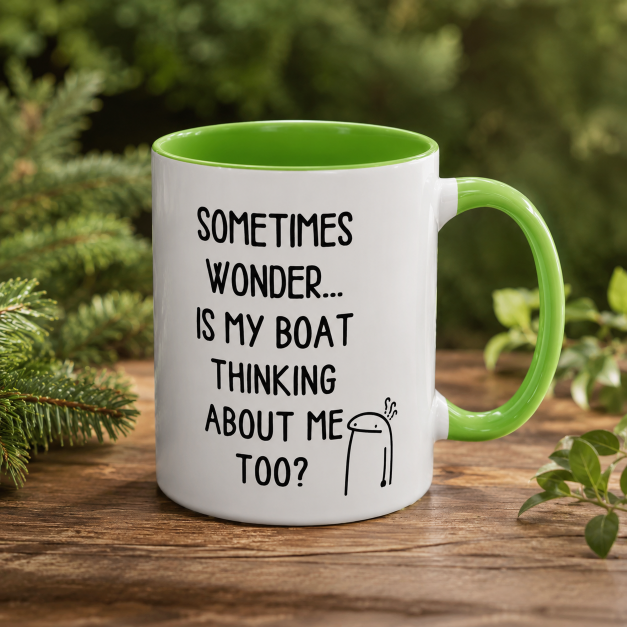 Is My Boat Thinking About Me Mug, Funny Boating Coffee Cup