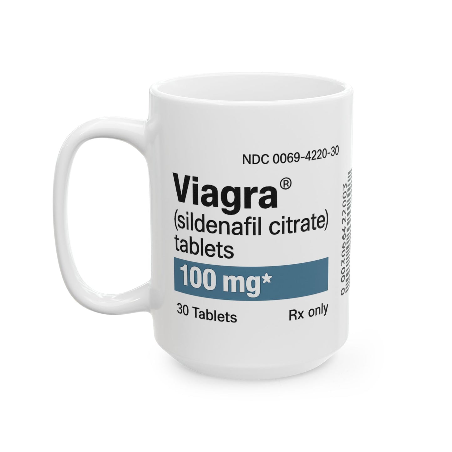 Caffeine Prescription Mug, Funny Viagra Style Coffee Cup for Men