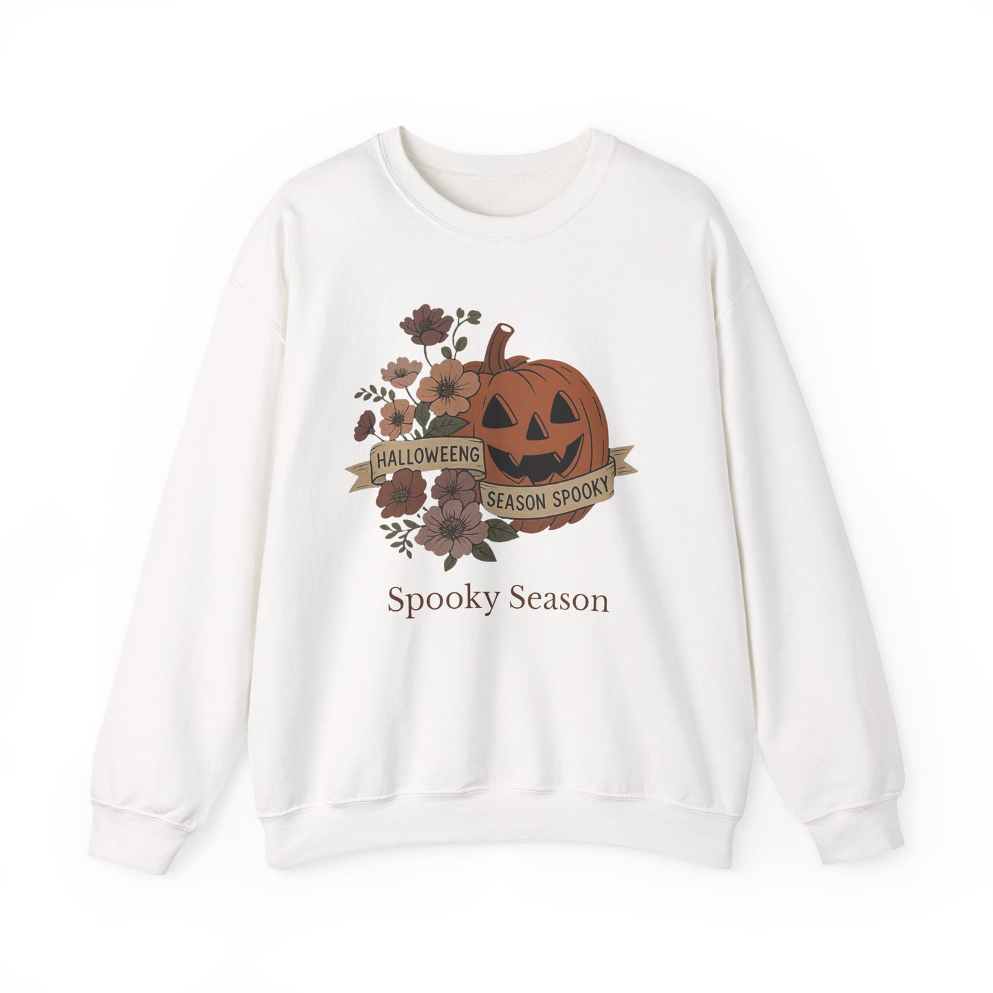 Spooky Season – Pumpkin Floral Sweatshirt