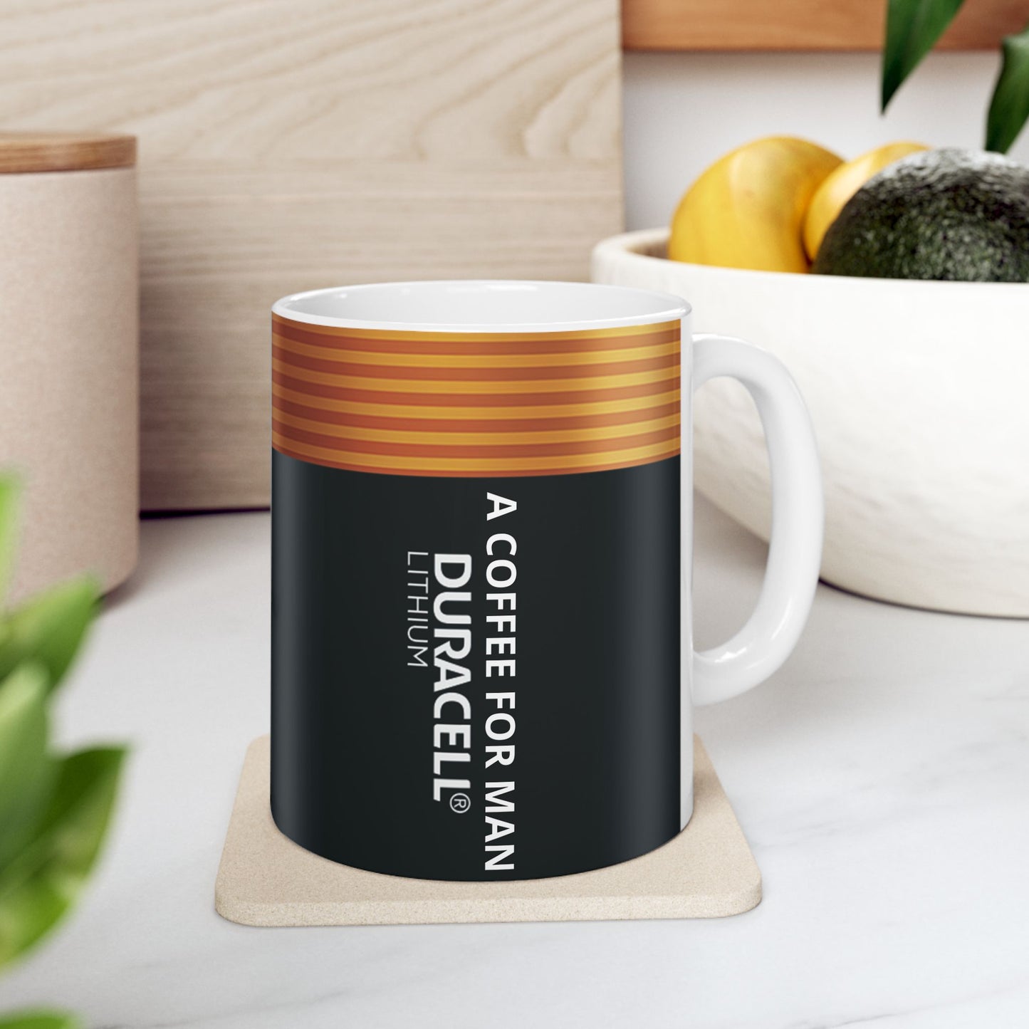 Funny Battery Coffee Mug for Men, Unique Power Cup