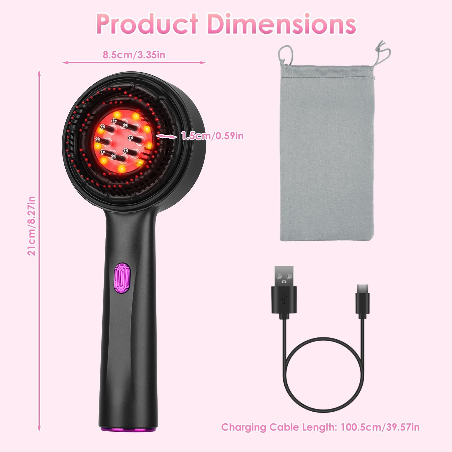 GlowComb – Red Light Scalp Massager & Hair Growth Brush