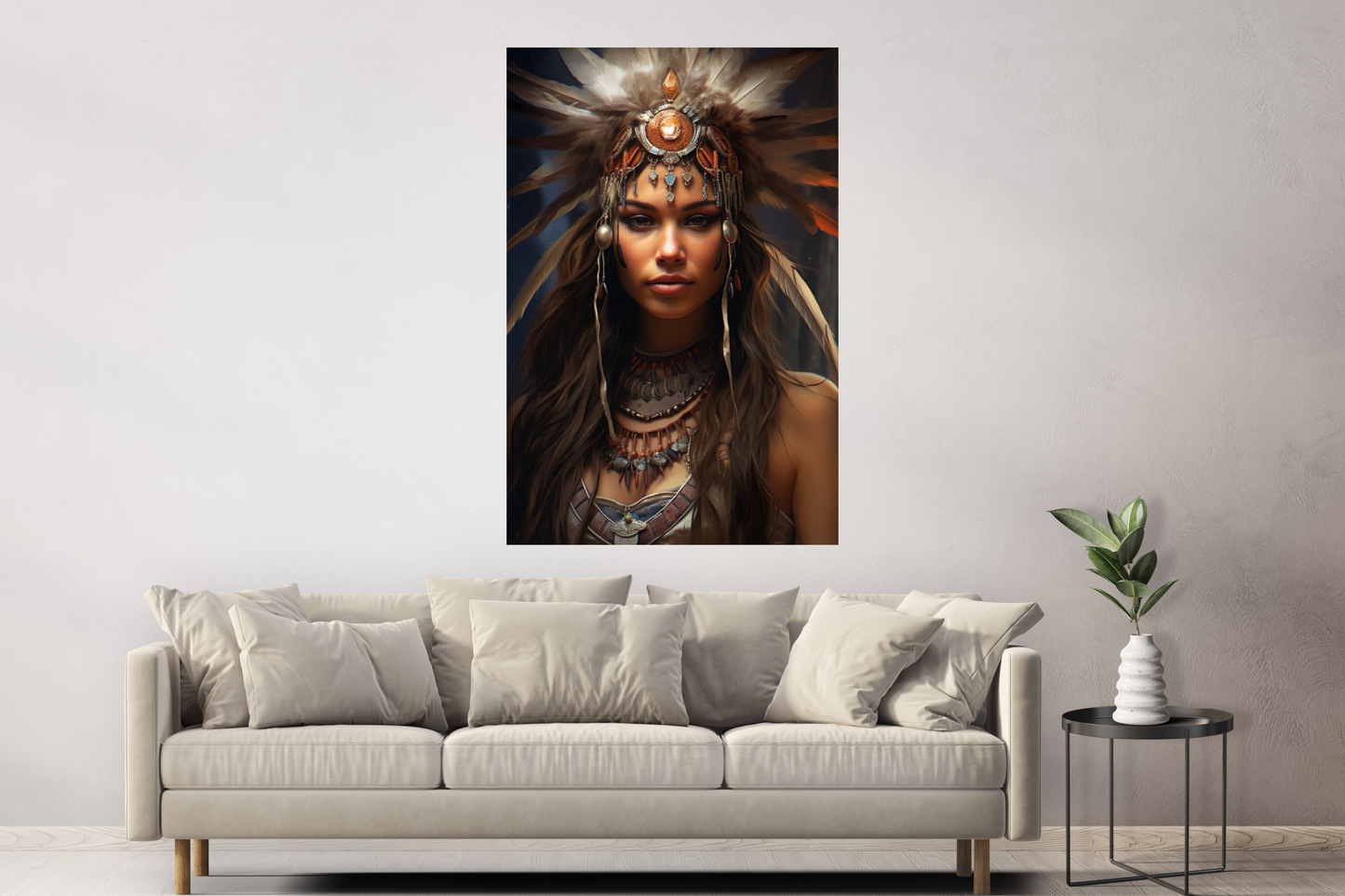 Cultural Art, Native American Girl Canvas