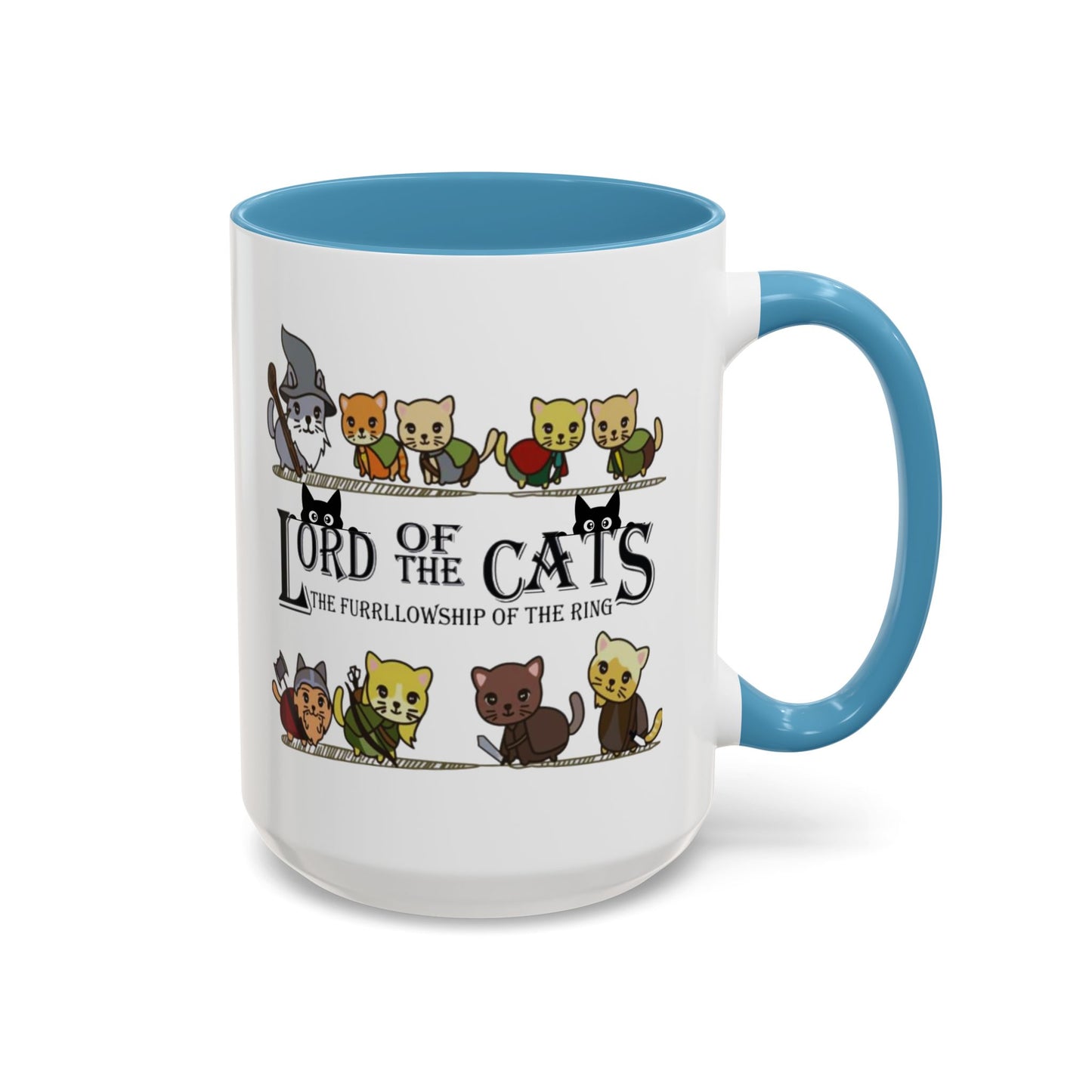 Fantasy Cat Fellowship Mug, Medieval Cats Coffee Cup
