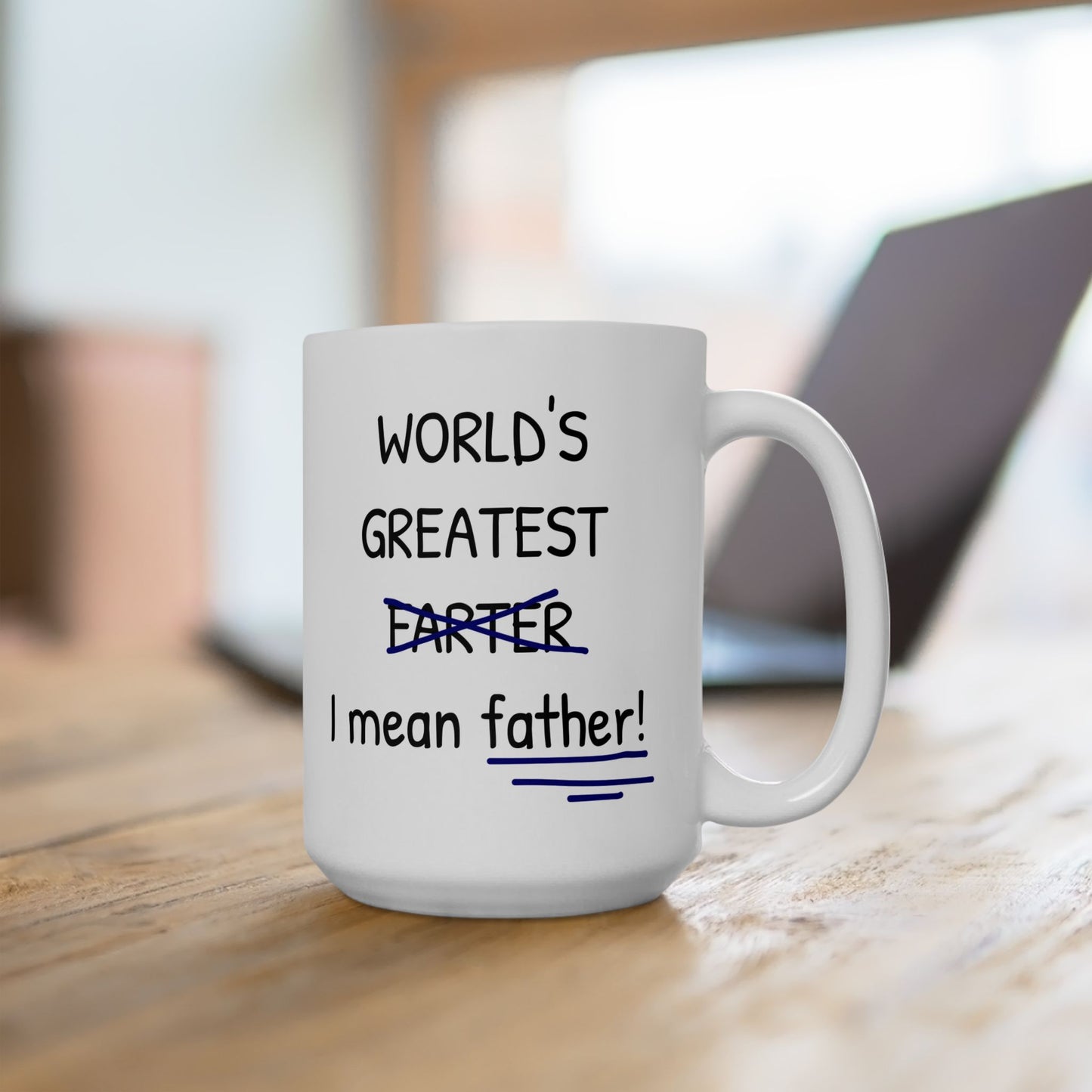 Funny World’s Greatest Father Mug, Farter Joke Coffee Cup