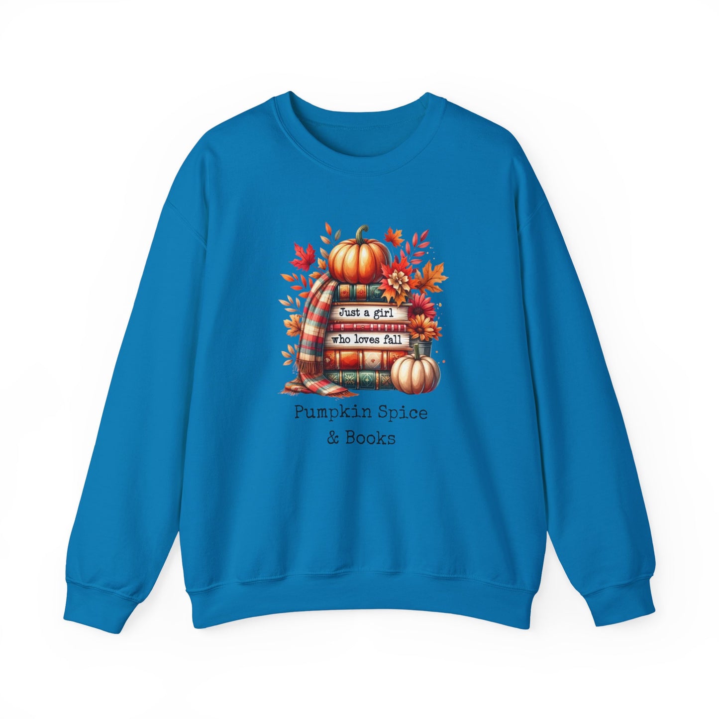 Pumpkin Spice & Books – Embroidered-Style Crewneck
