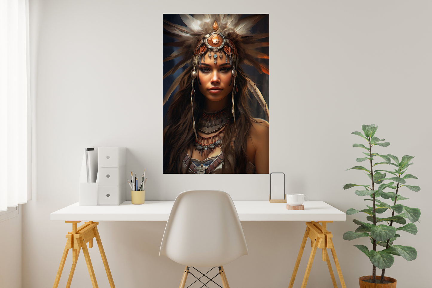 Cultural Art, Native American Girl Canvas