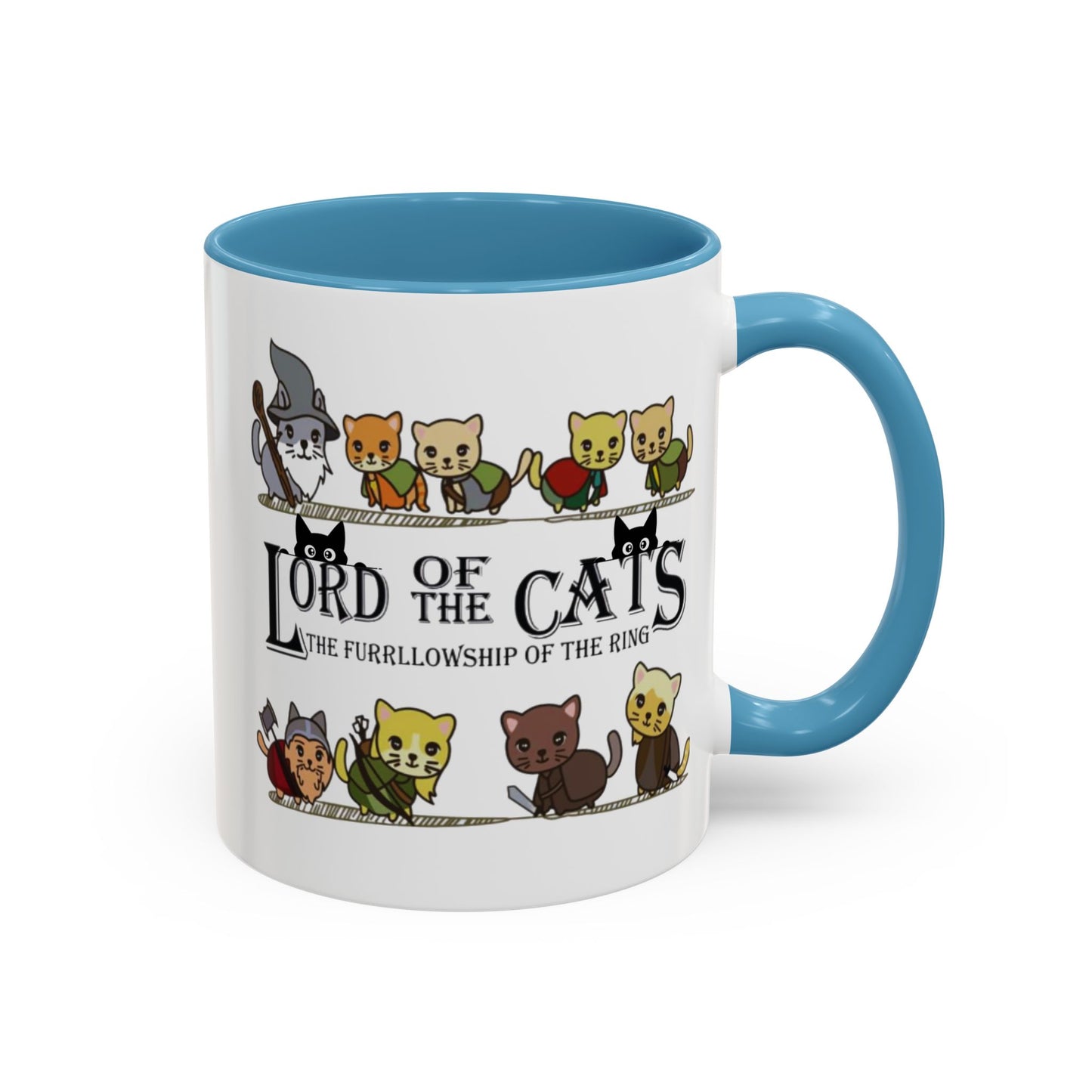 Fantasy Cat Fellowship Mug, Medieval Cats Coffee Cup