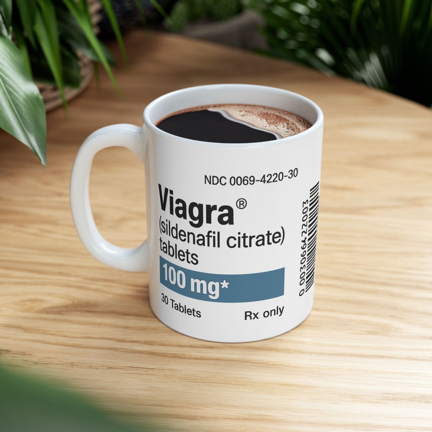 Caffeine Prescription Mug, Funny Viagra Style Coffee Cup for Men