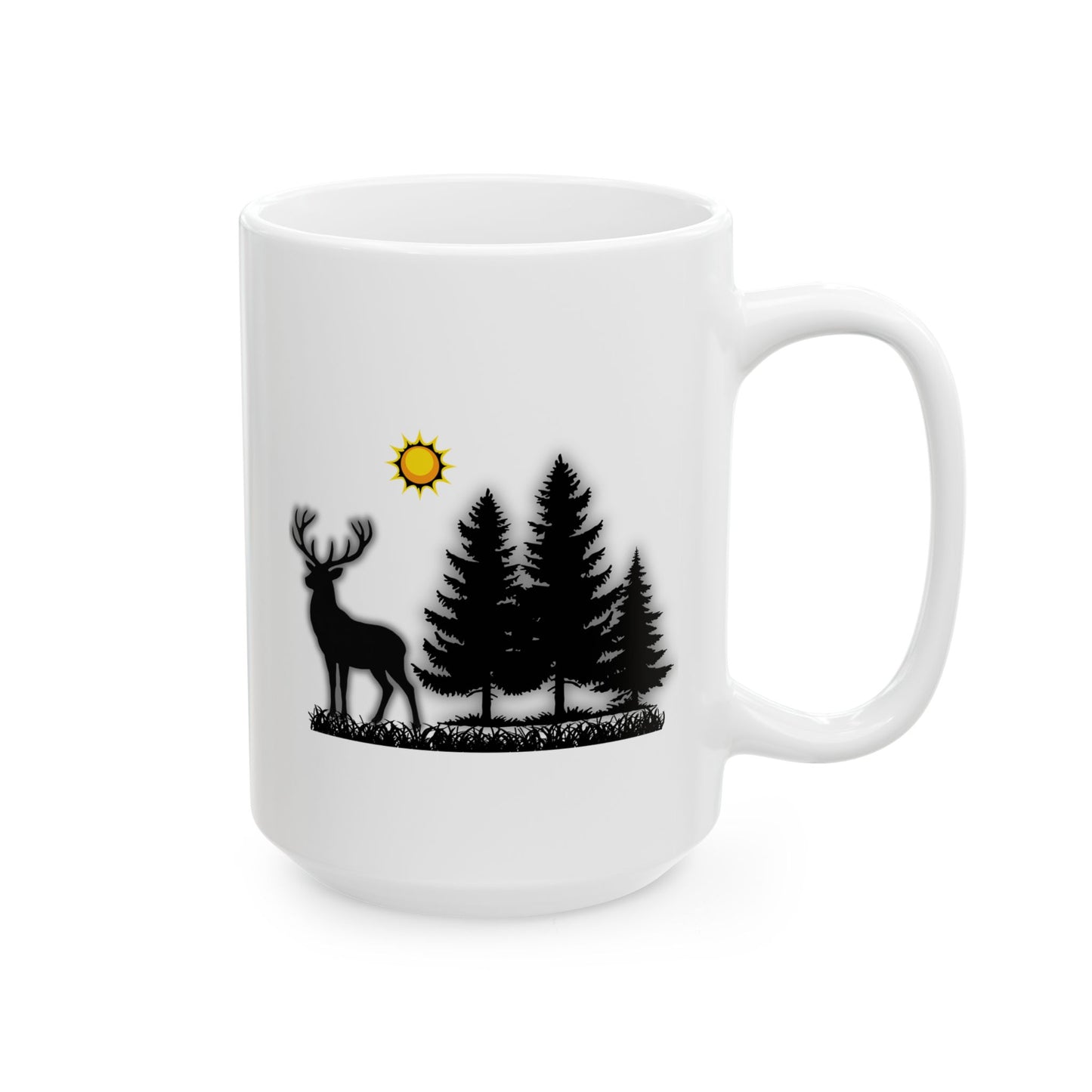 Rustic Deer Mug, Forest Cup for Campers