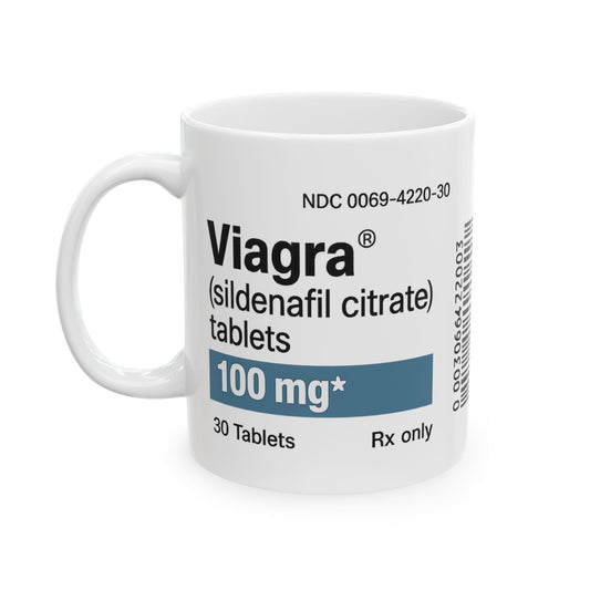 Caffeine Prescription Mug, Funny Viagra Style Coffee Cup for Men