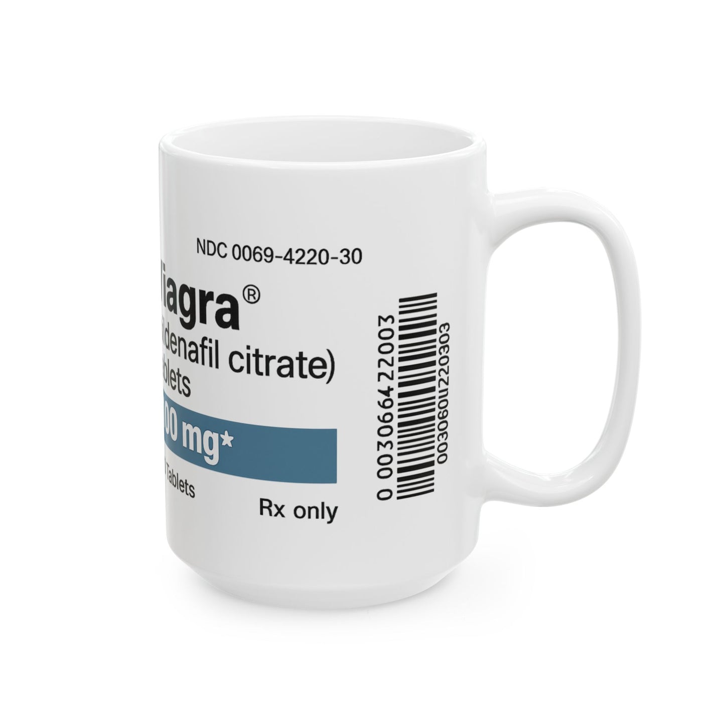 Caffeine Prescription Mug, Funny Viagra Style Coffee Cup for Men
