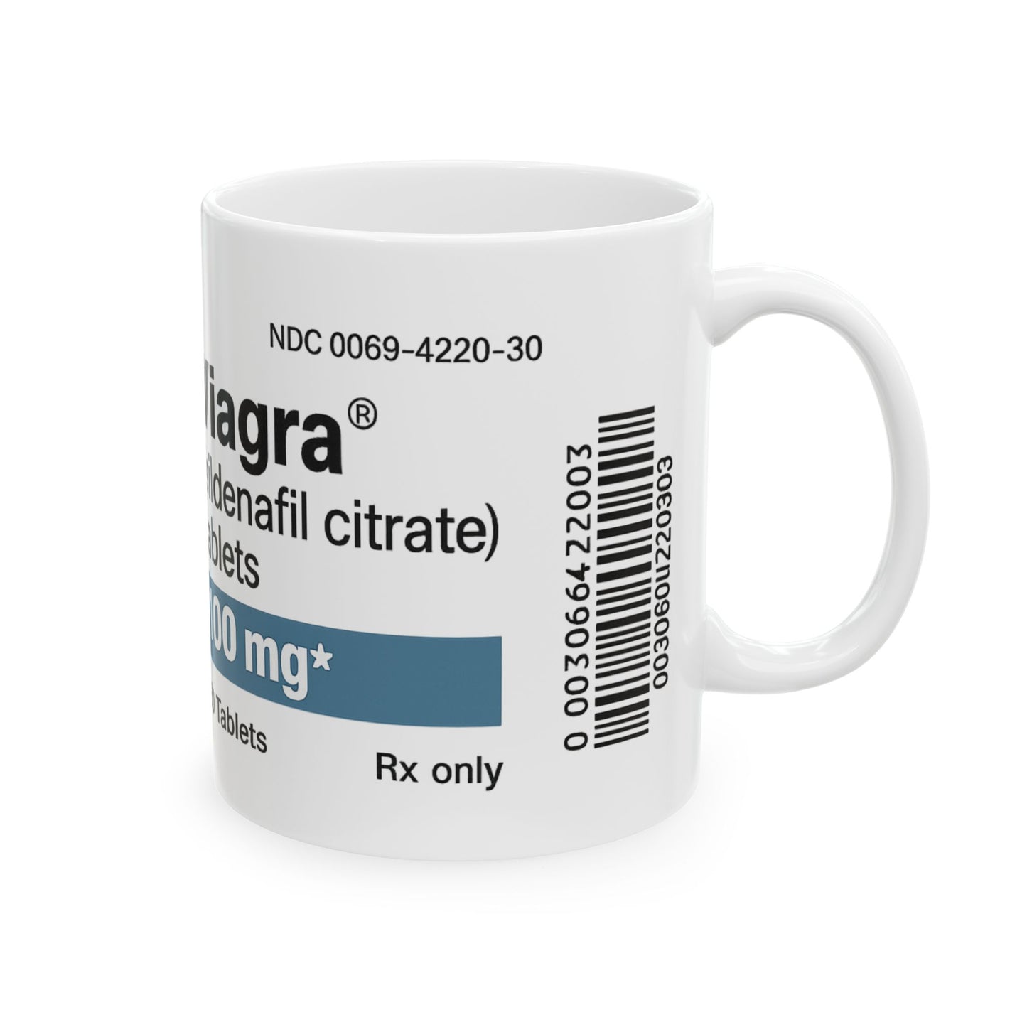 Caffeine Prescription Mug, Funny Viagra Style Coffee Cup for Men