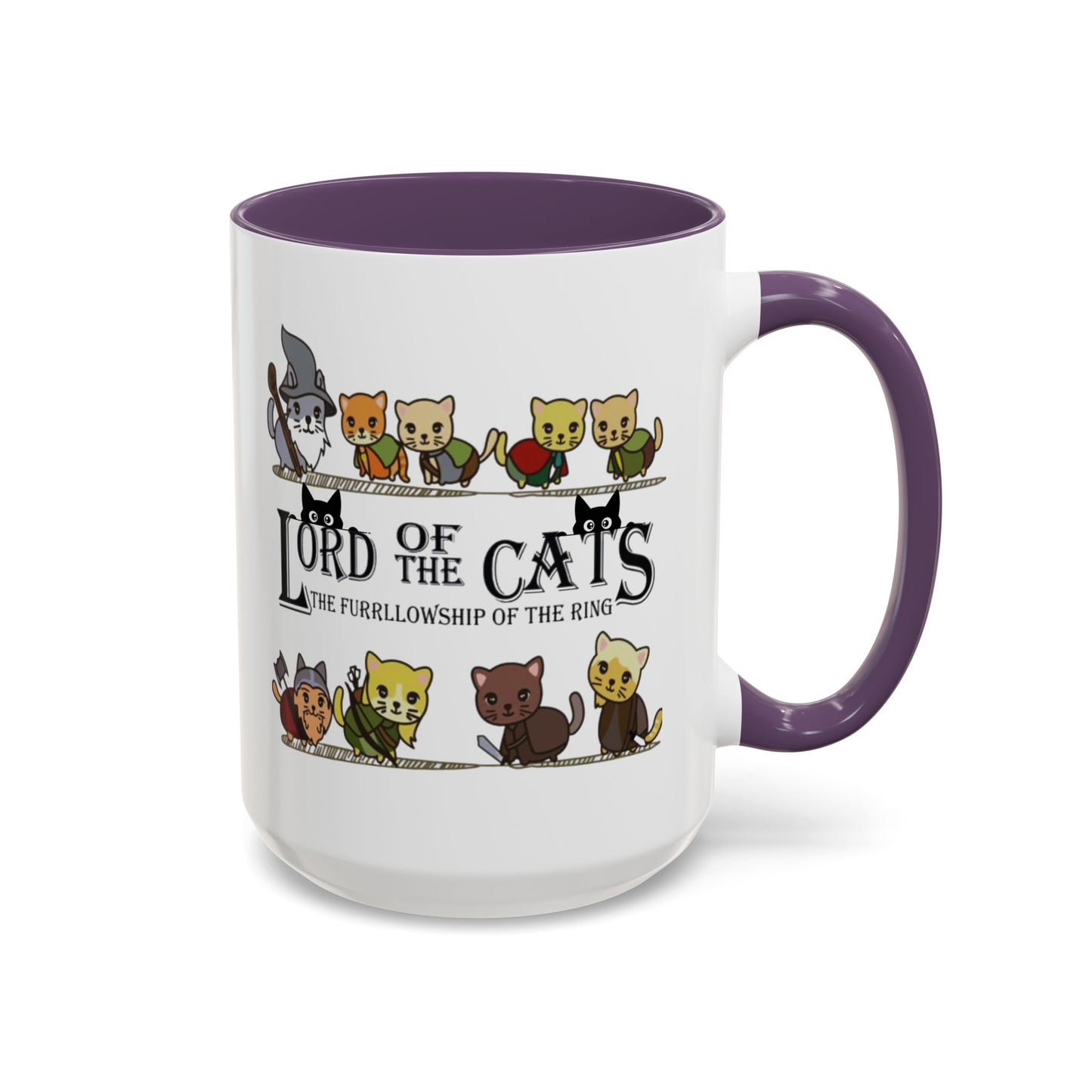 Fantasy Cat Fellowship Mug, Medieval Cats Coffee Cup